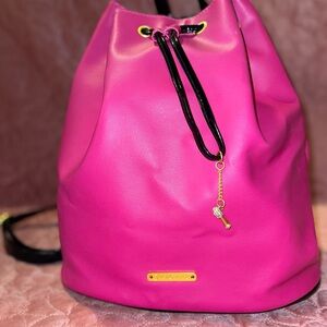 Juicy Couture Vibrant Pink Drawstring Backpack